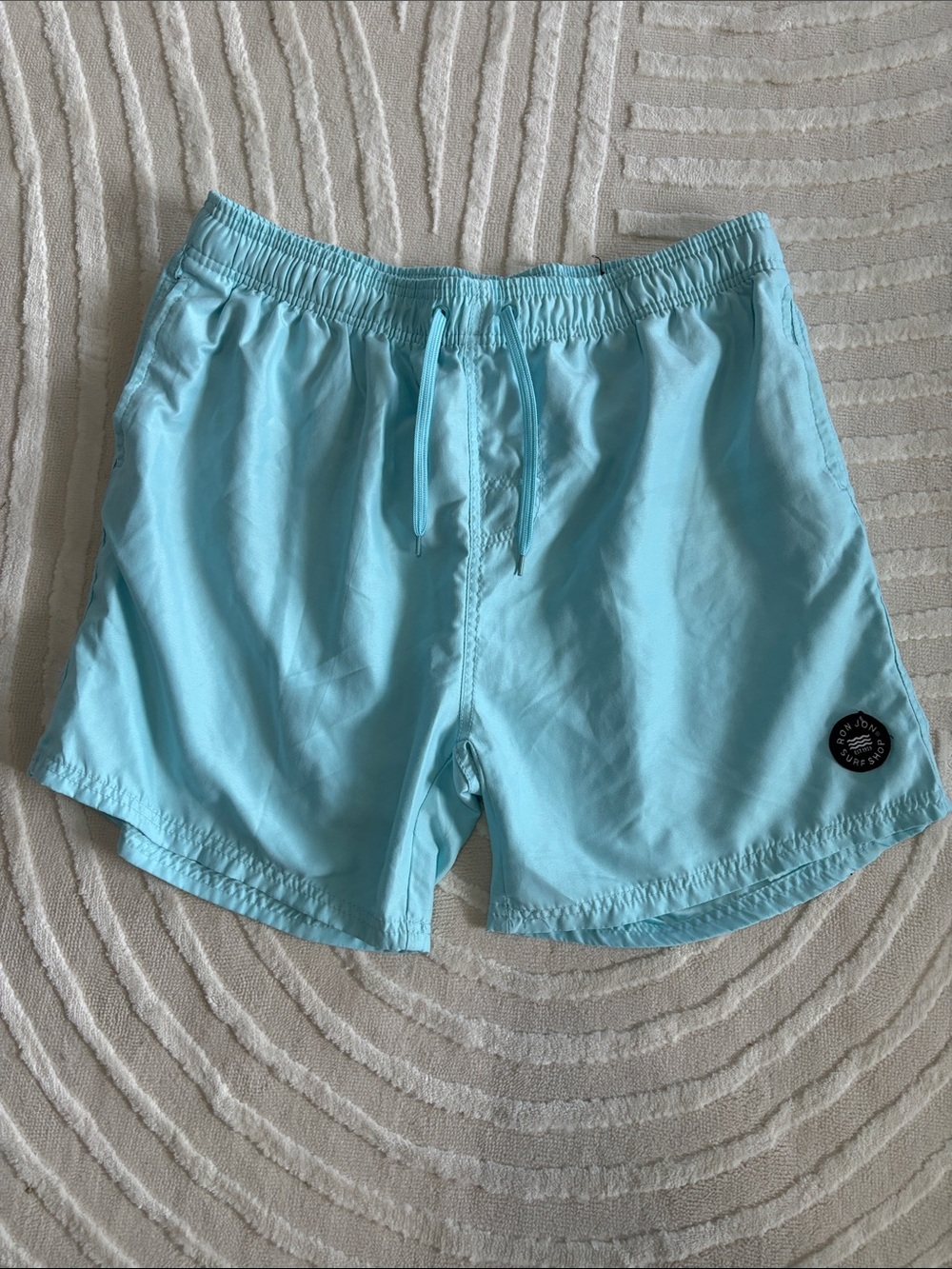 Ron Jon Light Blue Men’s Swim Shorts with Elastic Waistband